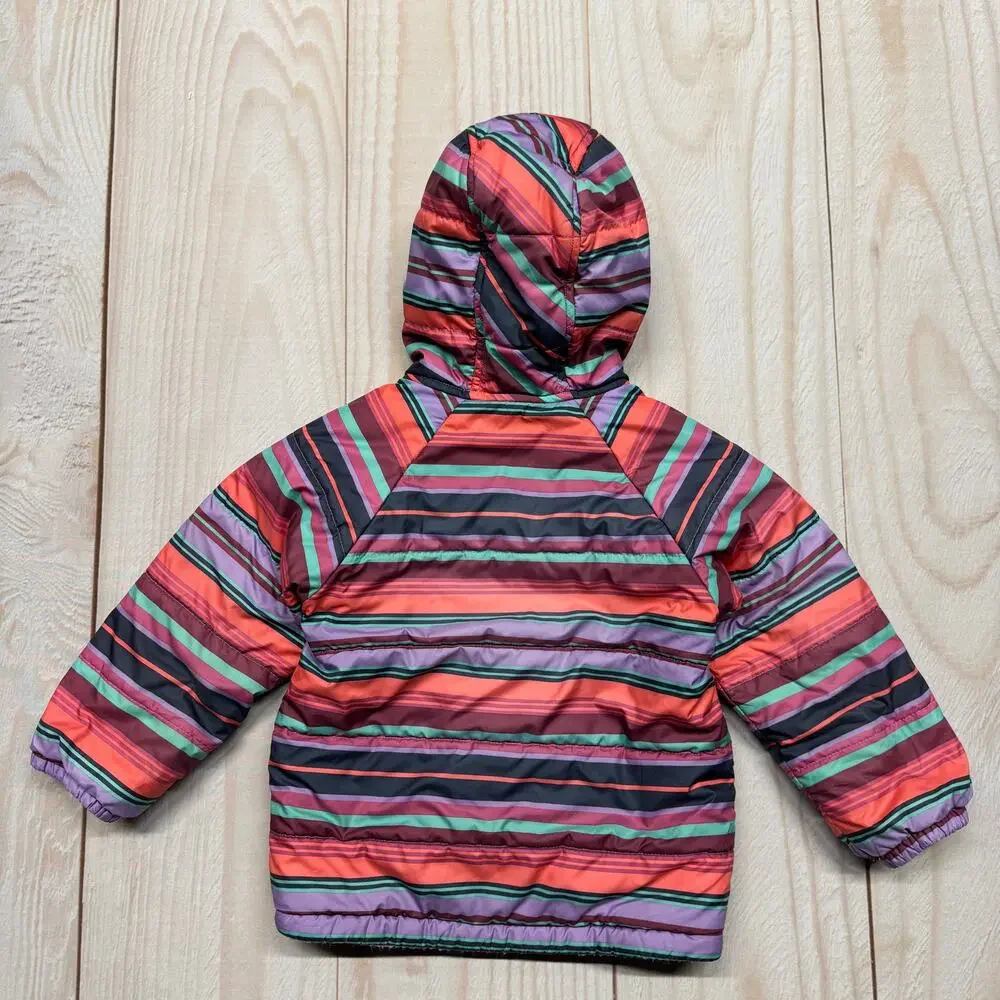 Patagonia Girls Toddler 2T?? Reversible Tribbles Hoody Jacket Sherpa Striped